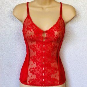 Vanity Fair Size 34 Camisole Vintage Red Lace